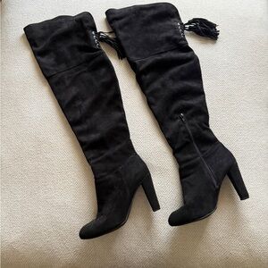 Wild Diva Black Suede Over-the-Knee Boots